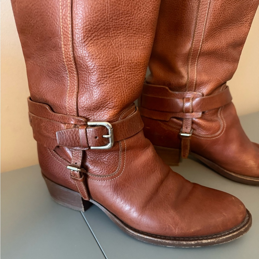 Ralph Lauren Collection Purple Label Brown Leather Riding Boots Women’s 8 Italy - Picture 2 of 8